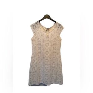 Elegant Crocheted White Dress